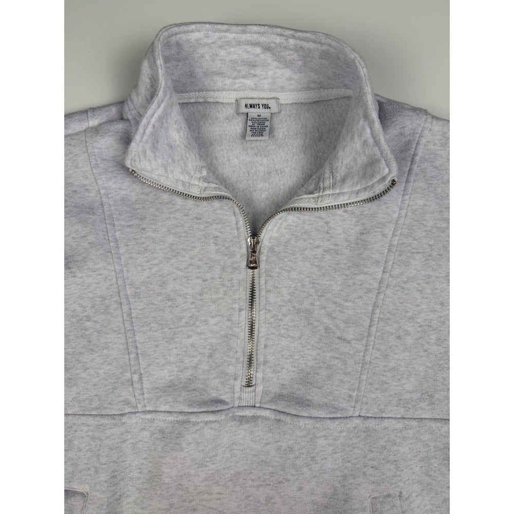 Always Light Gray Half-Zip Pullover Top